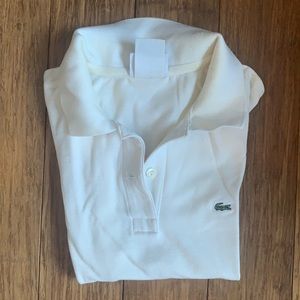 White Collared Lacoste Shirt